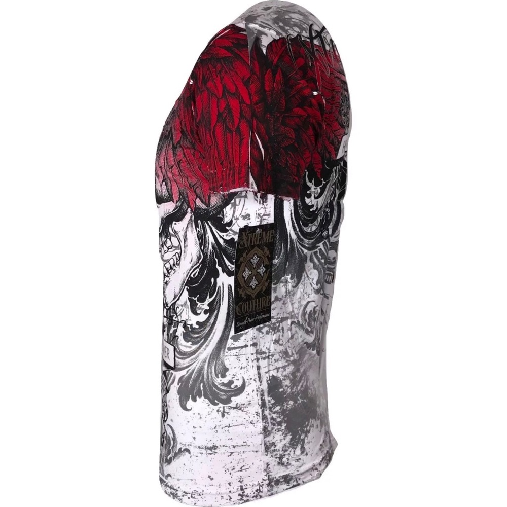 XTREME COUTURE by AFFLICTION Men's T-Shirt CARNIVORE Skulls Biker MMA - Picture 5 of 8